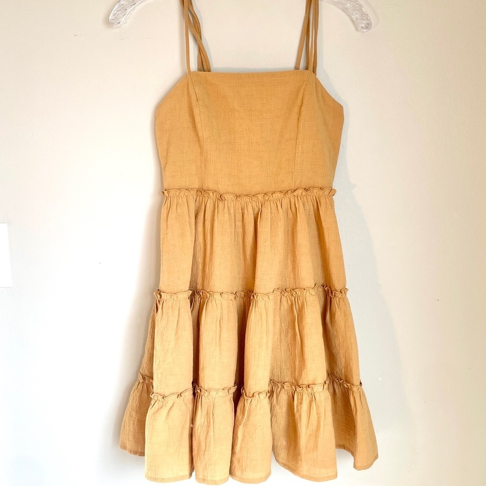 Cider Mustard
tiered dress
boho style
cottage core
summer dress - Picture 2 of 8